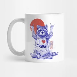 I Love Trash - Cute Funny Metal Raccoon Gift Mug